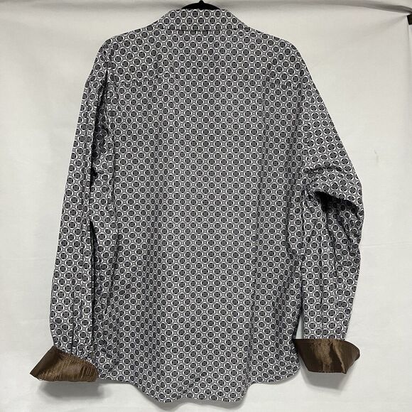 Paulo Solari Men's Performance Button-Up Long Sleeve Shirt Geo Pattern Size 3XL - Picture 7 of 9
